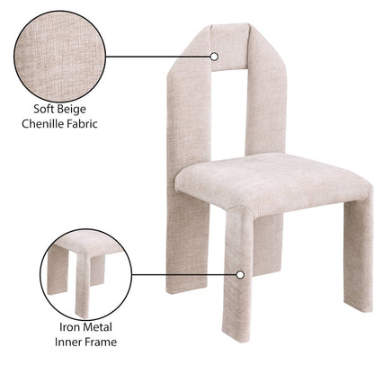 Bennett Beige Chenille Fabric Dining Chair, Set of 2