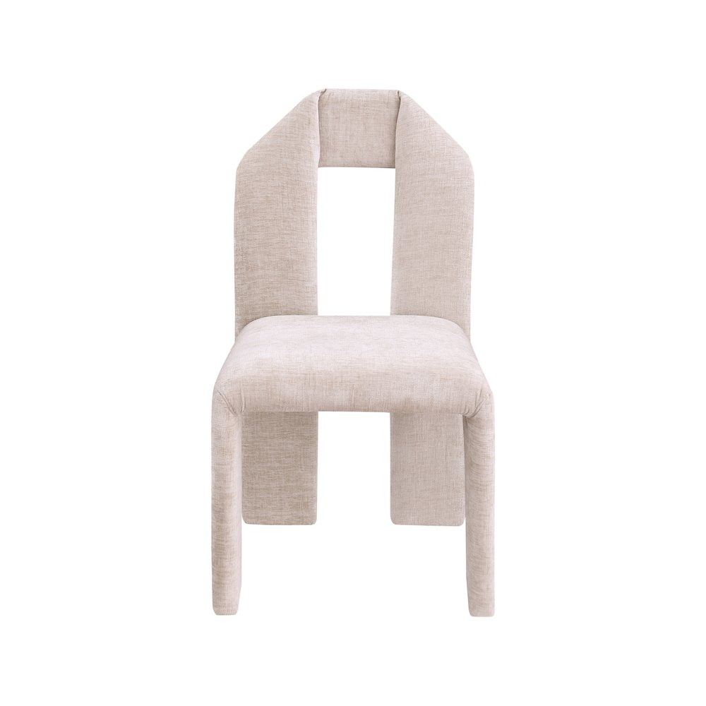 Bennett Beige Chenille Fabric Dining Chair, Set of 2