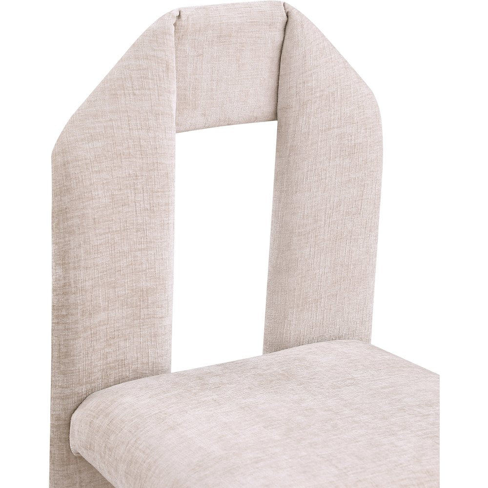 Bennett Beige Chenille Fabric Dining Chair, Set of 2