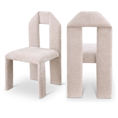 Bennett Beige Chenille Fabric Dining Chair, Set of 2