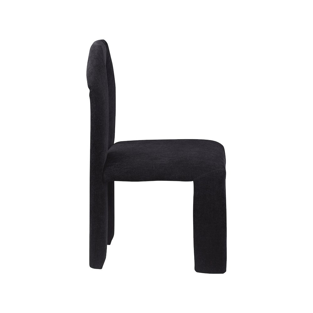 Bennett Black Chenille Fabric Dining Chair, Set of 2