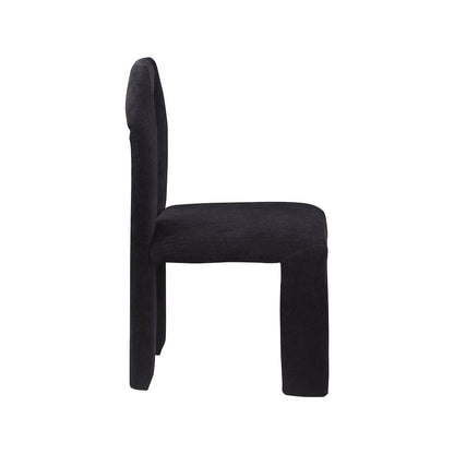 Bennett Black Chenille Fabric Dining Chair, Set of 2