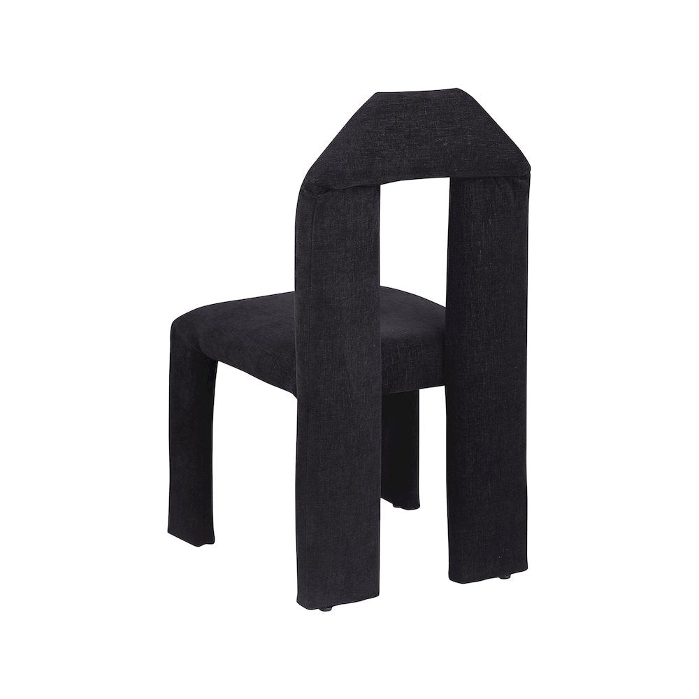 Bennett Black Chenille Fabric Dining Chair, Set of 2