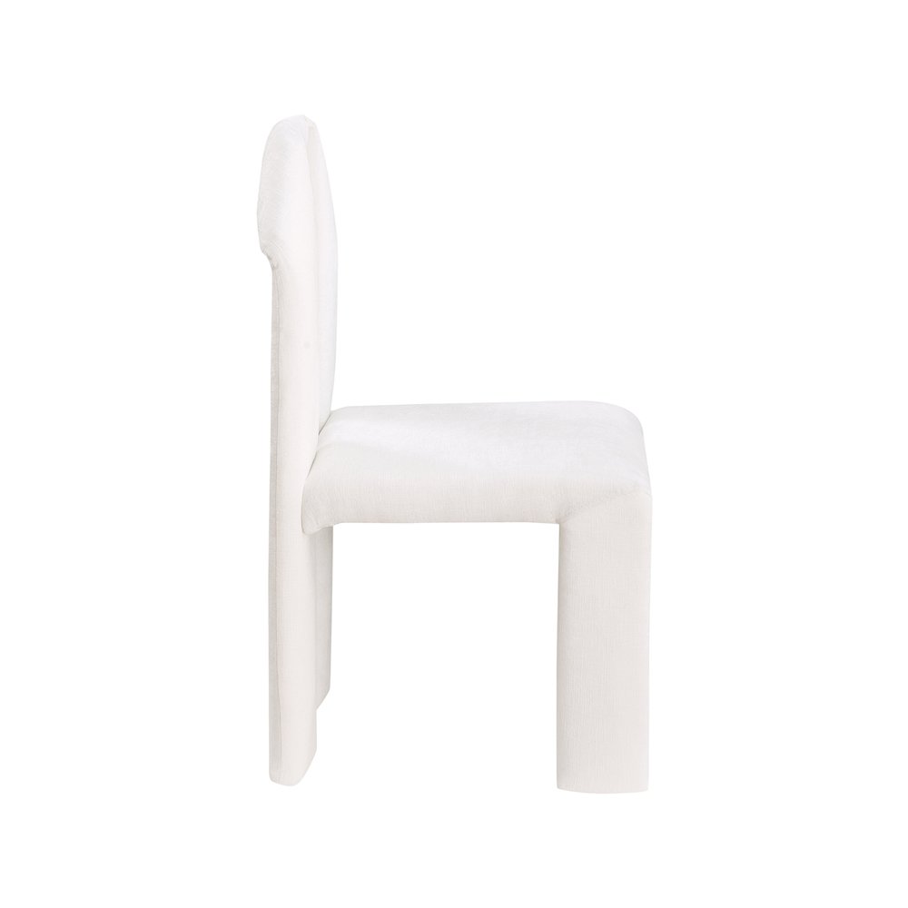 Bennett Cream Chenille Fabric Dining Chair, Set of 2