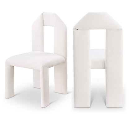 Bennett Cream Chenille Fabric Dining Chair, Set of 2