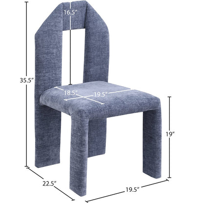 Bennett Light Blue Chenille Fabric Dining Chair, Set of 2