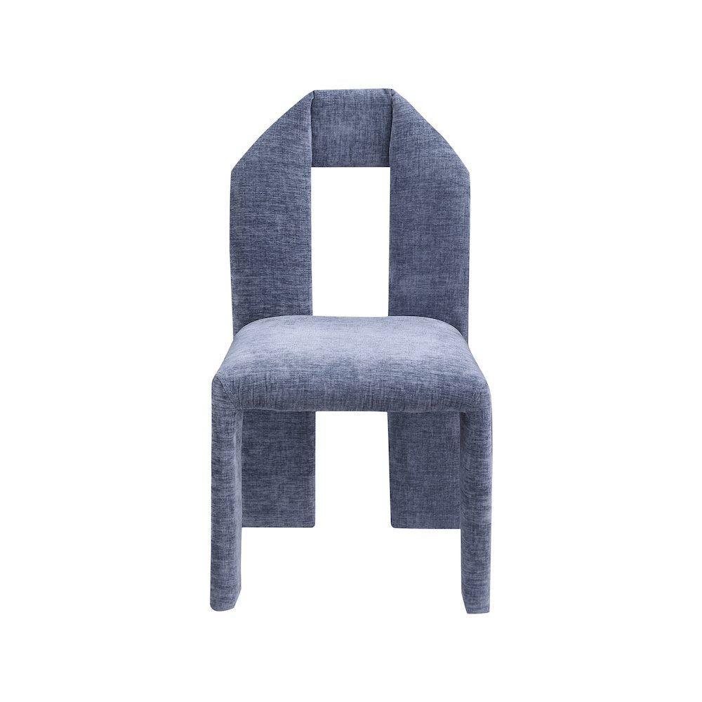 Bennett Light Blue Chenille Fabric Dining Chair, Set of 2