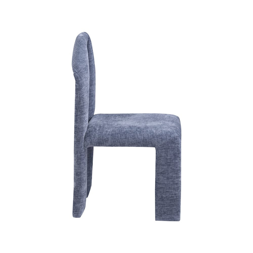 Bennett Light Blue Chenille Fabric Dining Chair, Set of 2