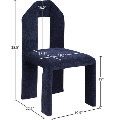 Bennett Navy Chenille Fabric Dining Chair, Set of 2