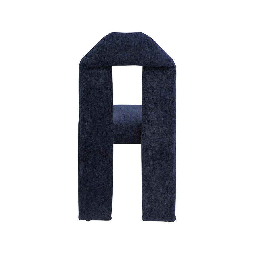 Bennett Navy Chenille Fabric Dining Chair, Set of 2