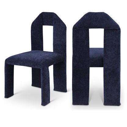 Bennett Navy Chenille Fabric Dining Chair, Set of 2