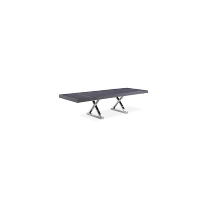 Excel Grey Oak Veneer Lacquer Extendable Dining Table