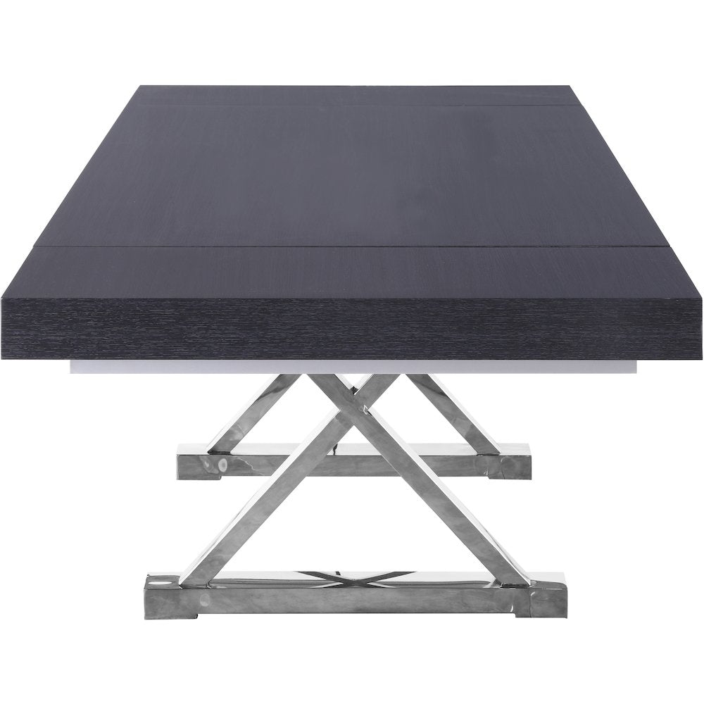 Excel Grey Oak Veneer Lacquer Extendable Dining Table