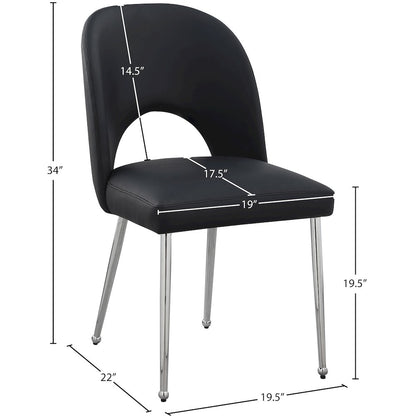 Logan Black Vegan Leather Dining Chair, Set of 2
