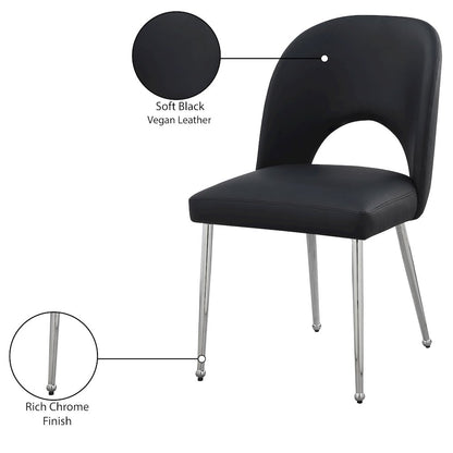 Logan Black Vegan Leather Dining Chair, Set of 2