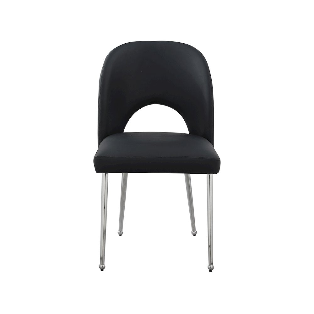 Logan Black Vegan Leather Dining Chair, Set of 2