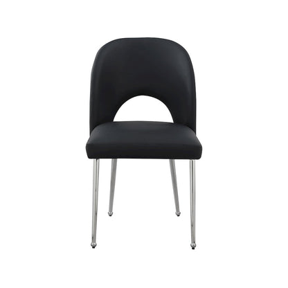 Logan Black Vegan Leather Dining Chair, Set of 2