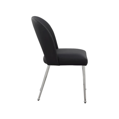 Logan Black Vegan Leather Dining Chair, Set of 2
