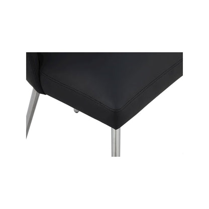 Logan Black Vegan Leather Dining Chair, Set of 2