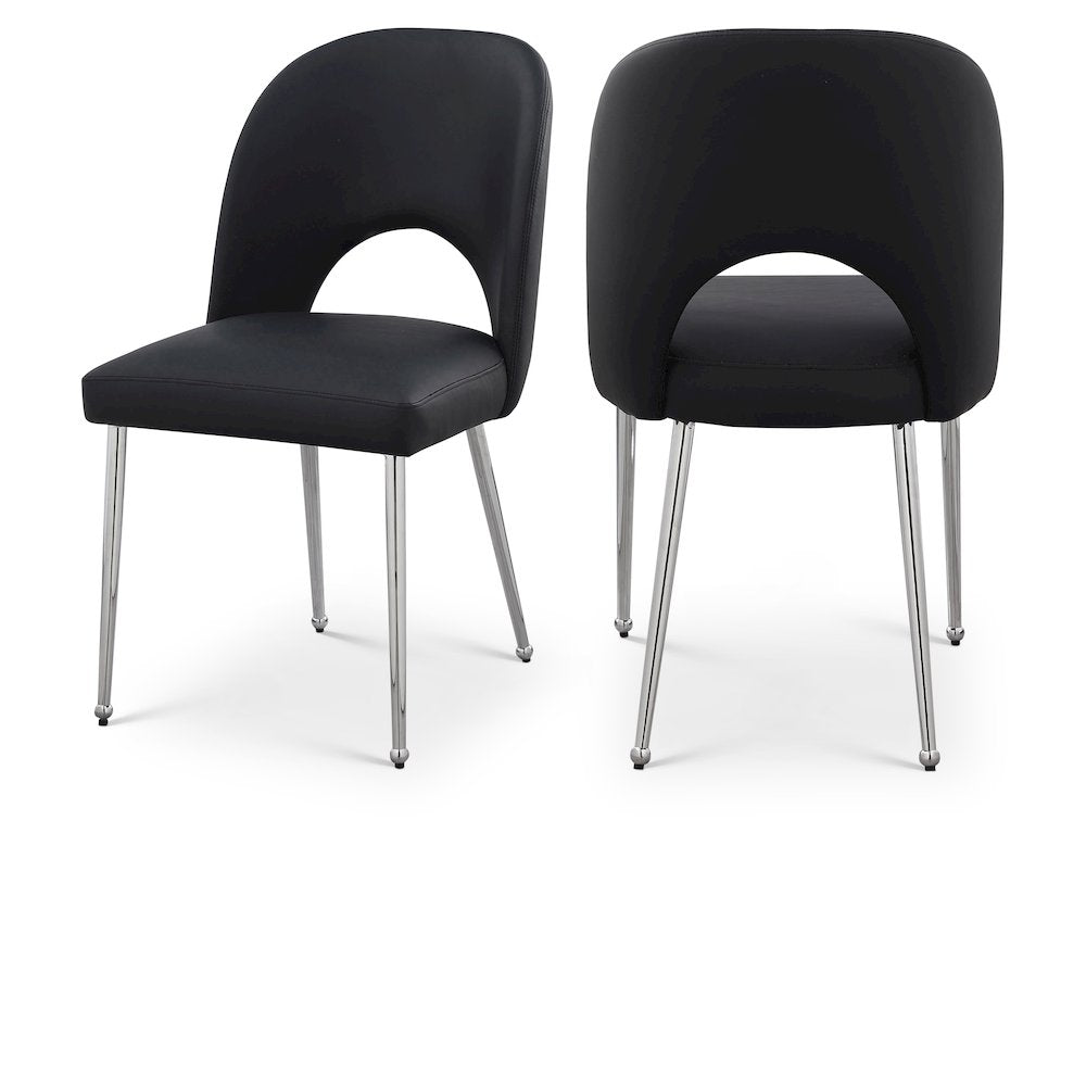 Logan Black Vegan Leather Dining Chair, Set of 2