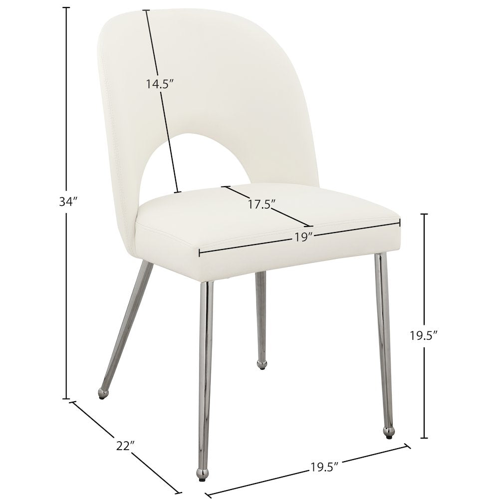 Logan Cream Vegan Leather Dining Chair, Set of 2