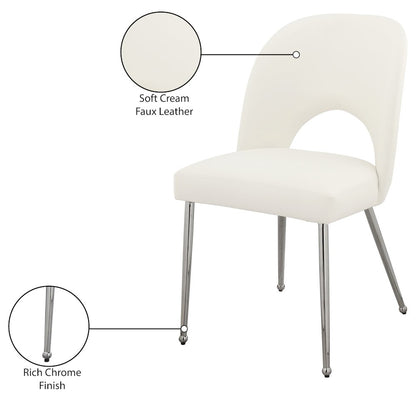 Logan Cream Vegan Leather Dining Chair, Set of 2