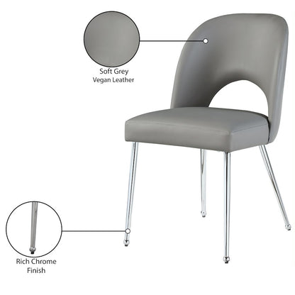 Logan Grey Vegan Leather Dining Chair, Set of 2
