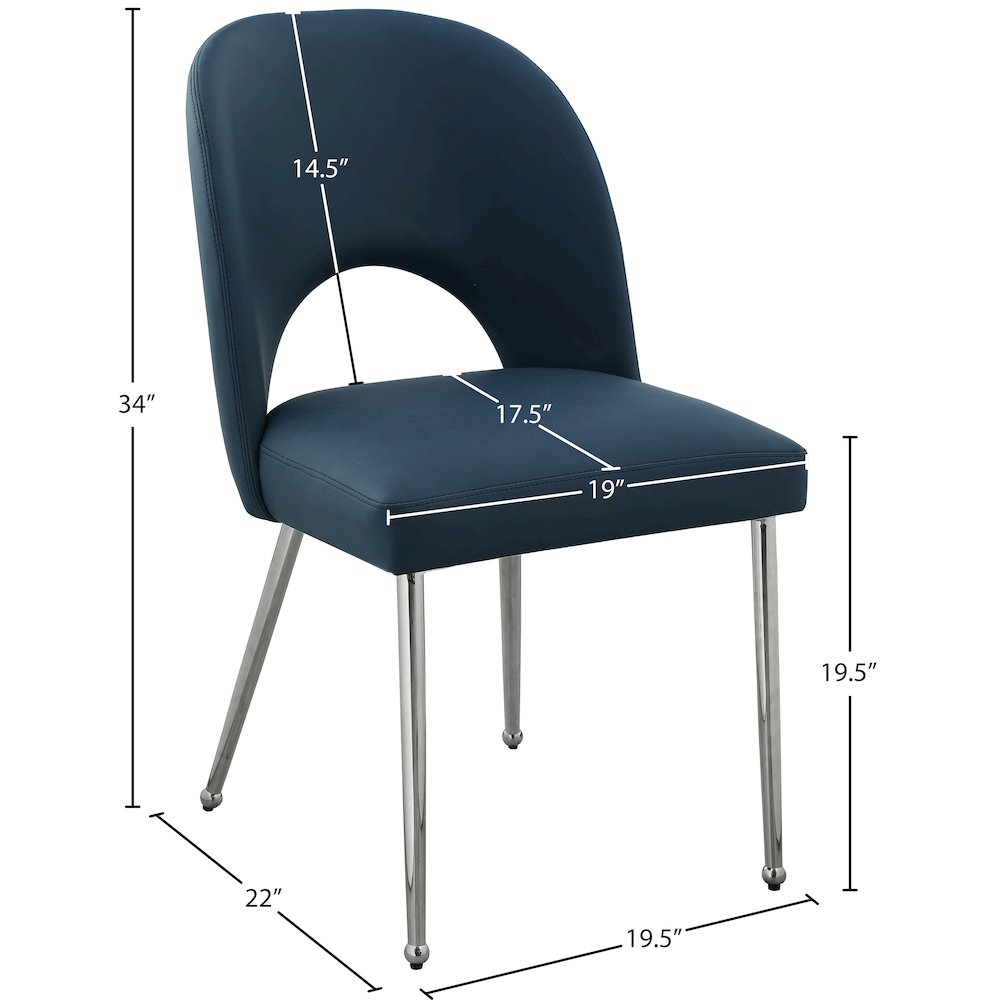 Logan Navy Vegan Leather Dining Chair, Set of 2