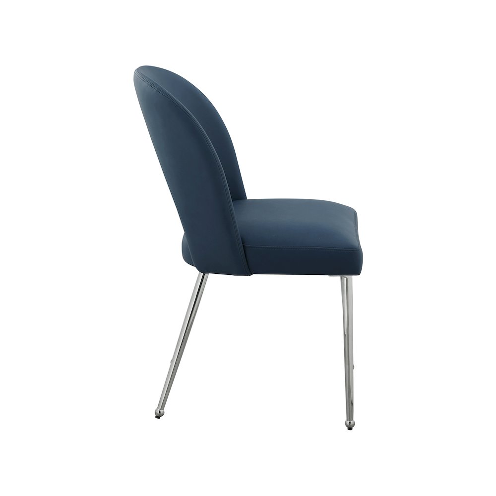 Logan Navy Vegan Leather Dining Chair, Set of 2