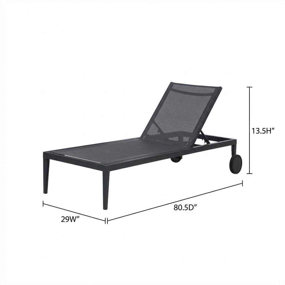 Contemporary Grey Fabric Outdoor Lounge Chaise With Adjustable Backrest