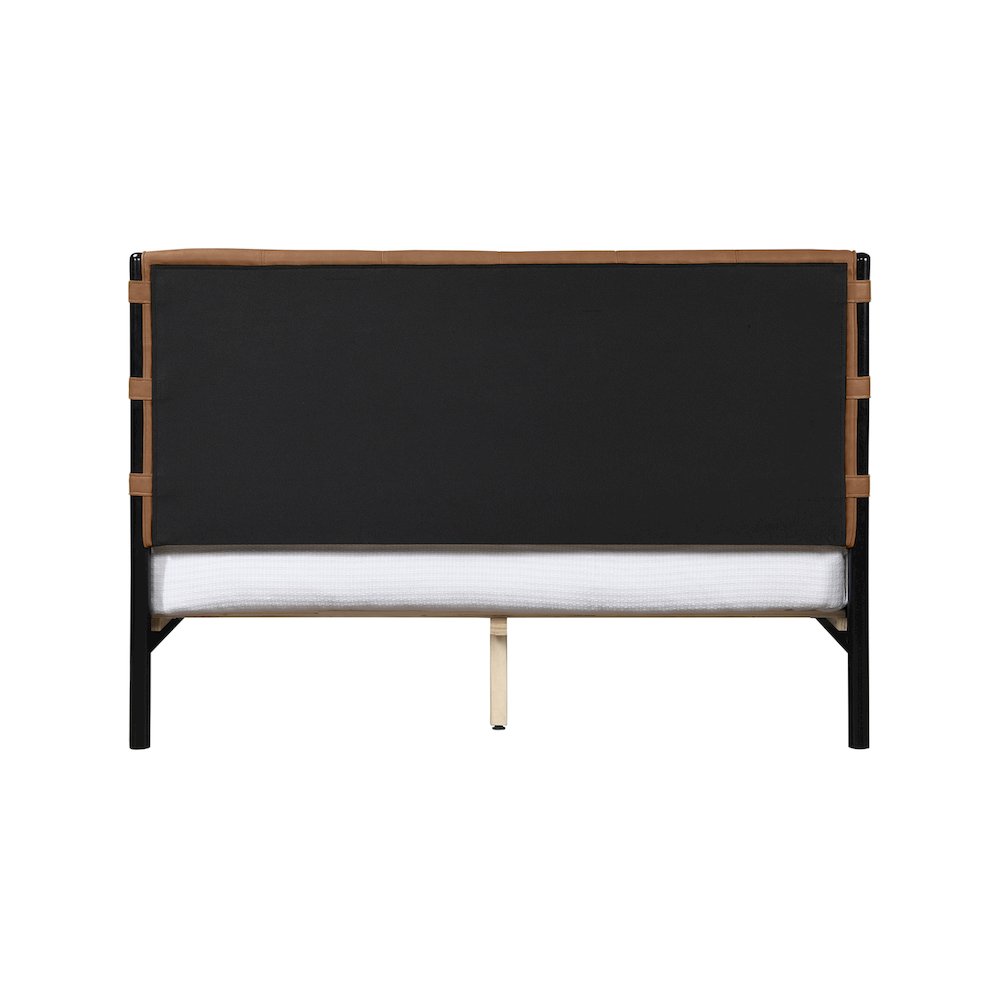 Abigail Cognac Vegan Leather Full Bed