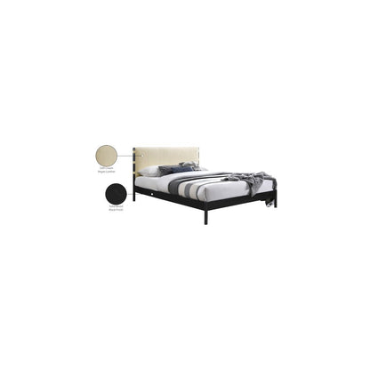 Abigail Cream Vegan Leather King Bed