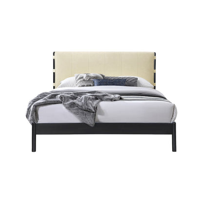 Abigail Cream Vegan Leather King Bed