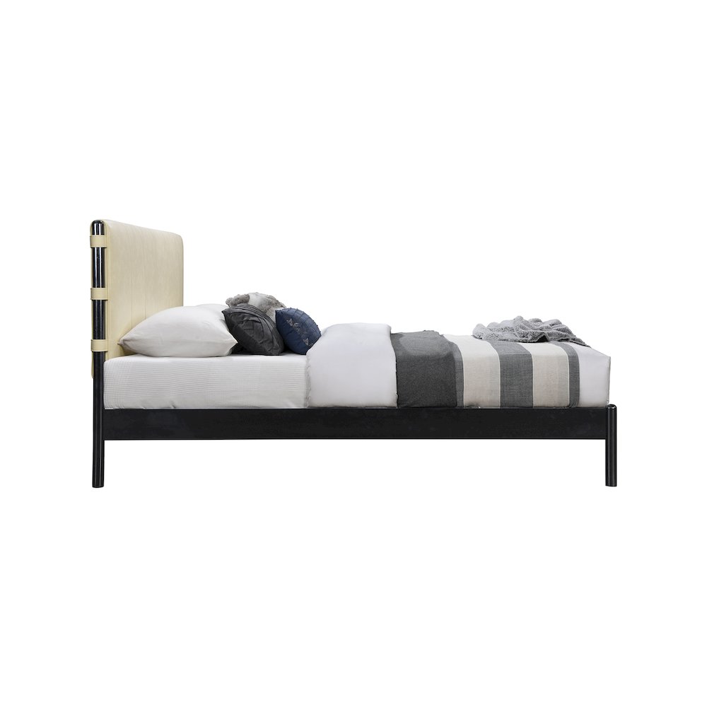 Abigail Cream Vegan Leather King Bed
