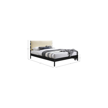 Abigail Cream Vegan Leather Queen Bed