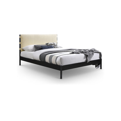 Abigail Cream Vegan Leather Queen Bed