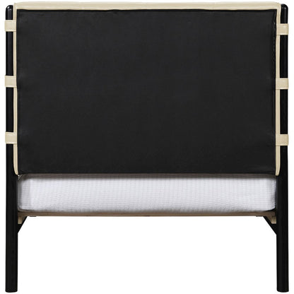 Abigail Cream Vegan Leather Twin Bed