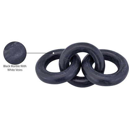Rings Black Marble Decorative Chain Links