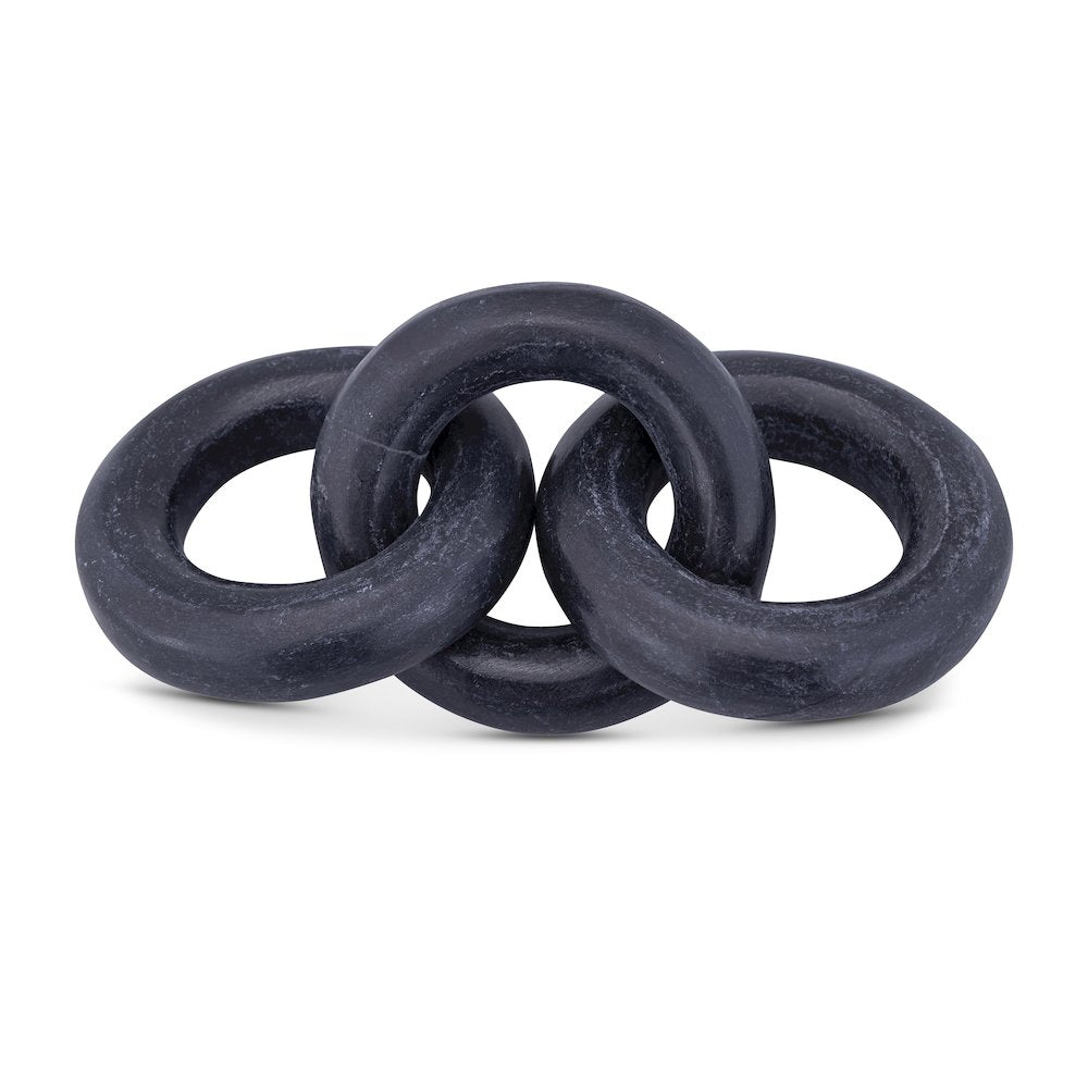 Rings Black Marble Decorative Chain Links