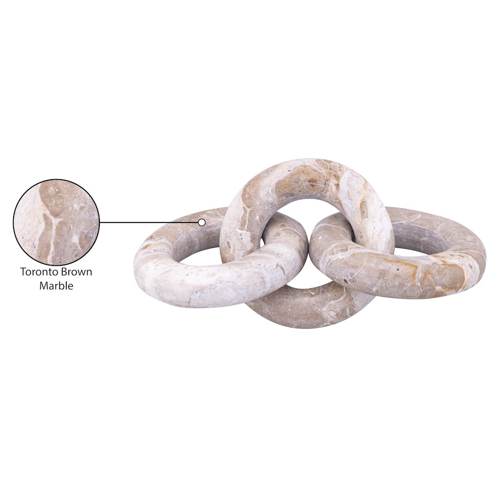 Rings Brown Marble Decorative Chain Links