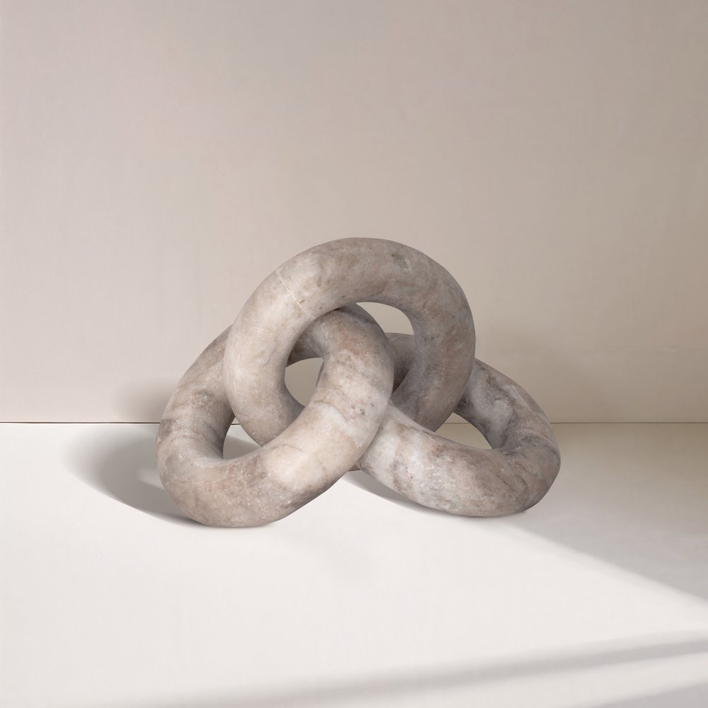 Rings Brown Marble Decorative Chain Links