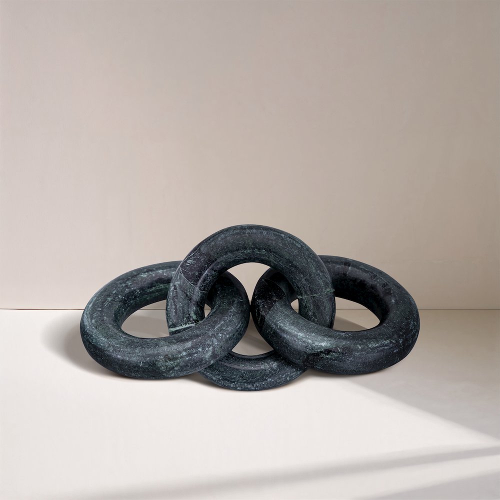 Rings Green Marble Decorative Chain Links