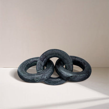 Rings Green Marble Decorative Chain Links