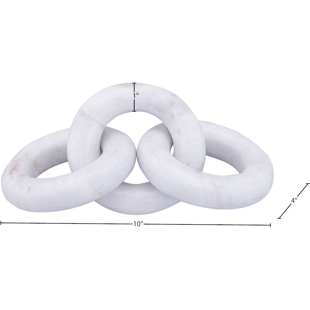 Rings White Marble Decorative Chain Links