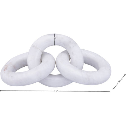 Rings White Marble Decorative Chain Links