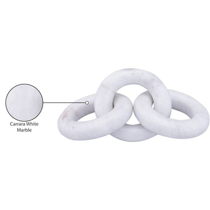 Rings White Marble Decorative Chain Links