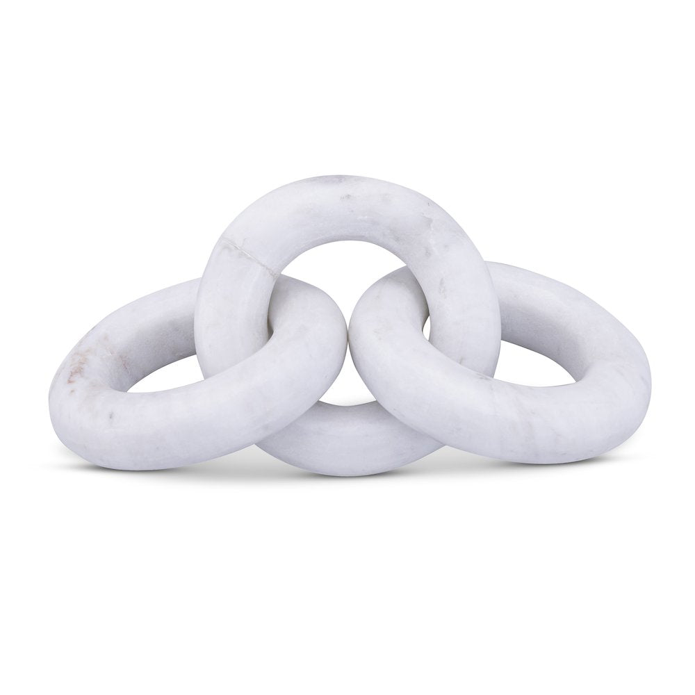 Rings White Marble Decorative Chain Links