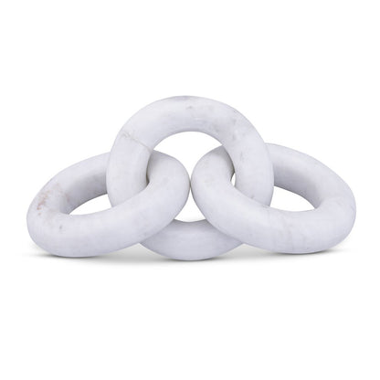 Rings White Marble Decorative Chain Links