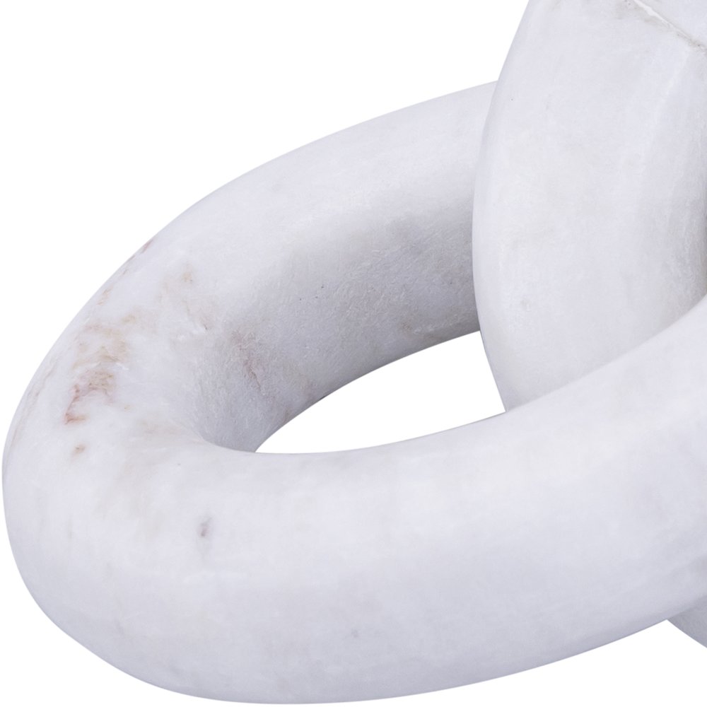 Rings White Marble Decorative Chain Links