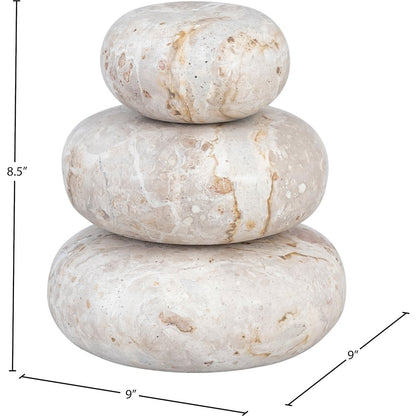 Pumpkin Beige Marble 3pc. Decorative Object